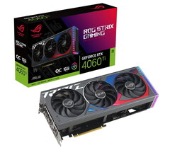 La ASUS ROG Strix RTX 4060 Ti 16 GB cuenta con una salida HDMI y tres DisplayPort. (Fuente: ASUS/Notebooksbilliger)
